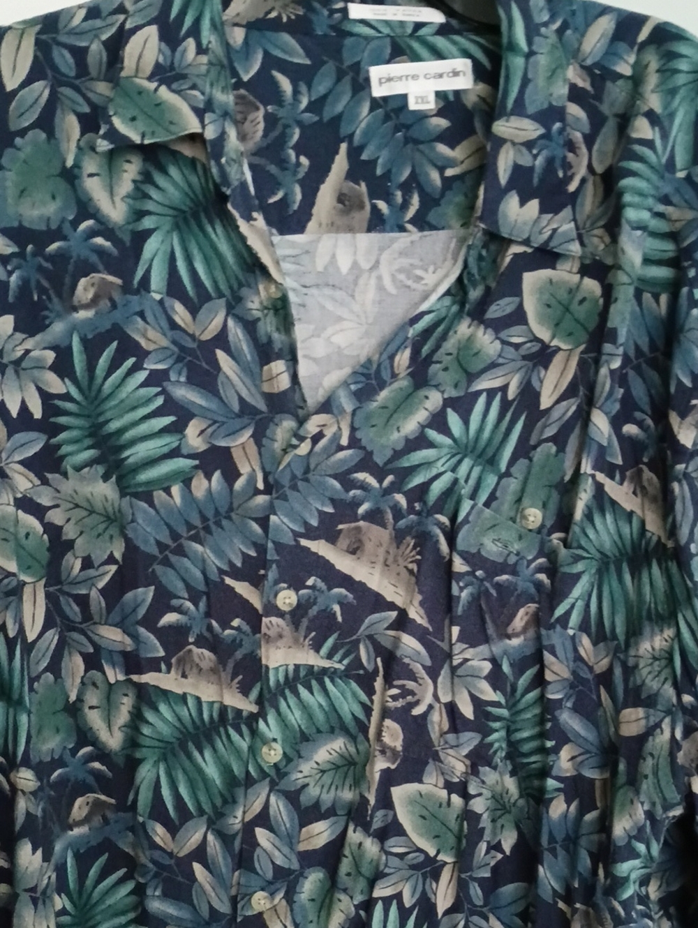 Pierre Cardin Navy Tropical Print Men's Shirt